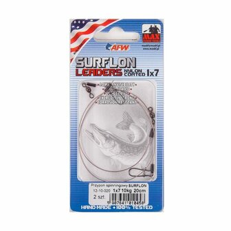 Surflon Leaders Nylon coated 1x7 - 10kg - 15cm