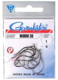 Gamakatsu Worm 39 - hooks black *