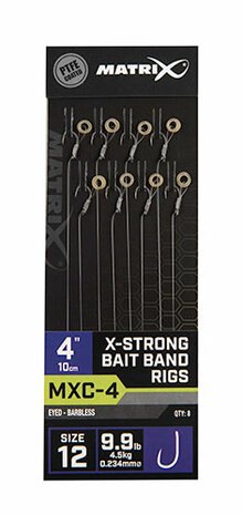 MATRIX MXC-4 X-STRONG BAIT BAND RIGS 10CM/4INS