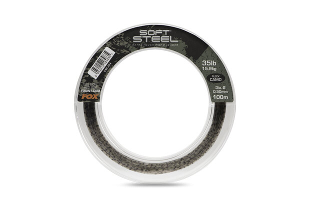 FOX SOFT STEEL FLECK CAMO LEADER - 45LB